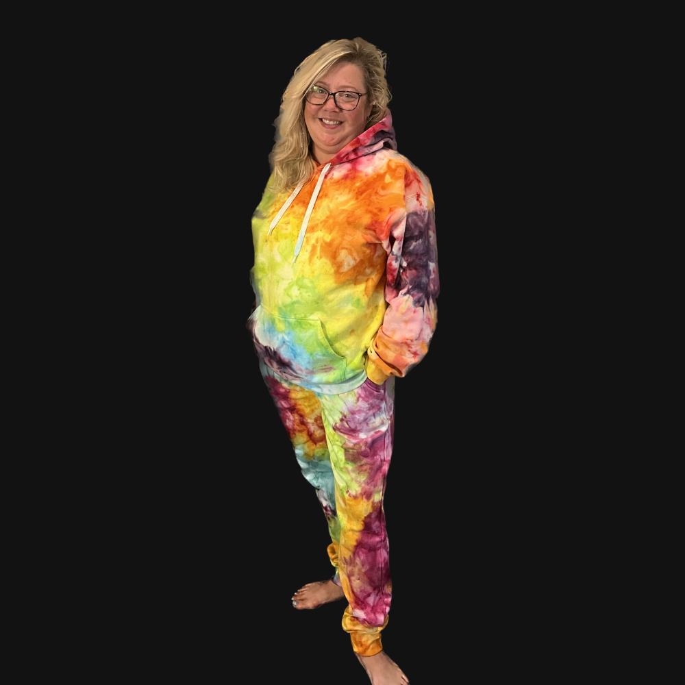 Rainbow Tie Dye Hoody & Pants Combo