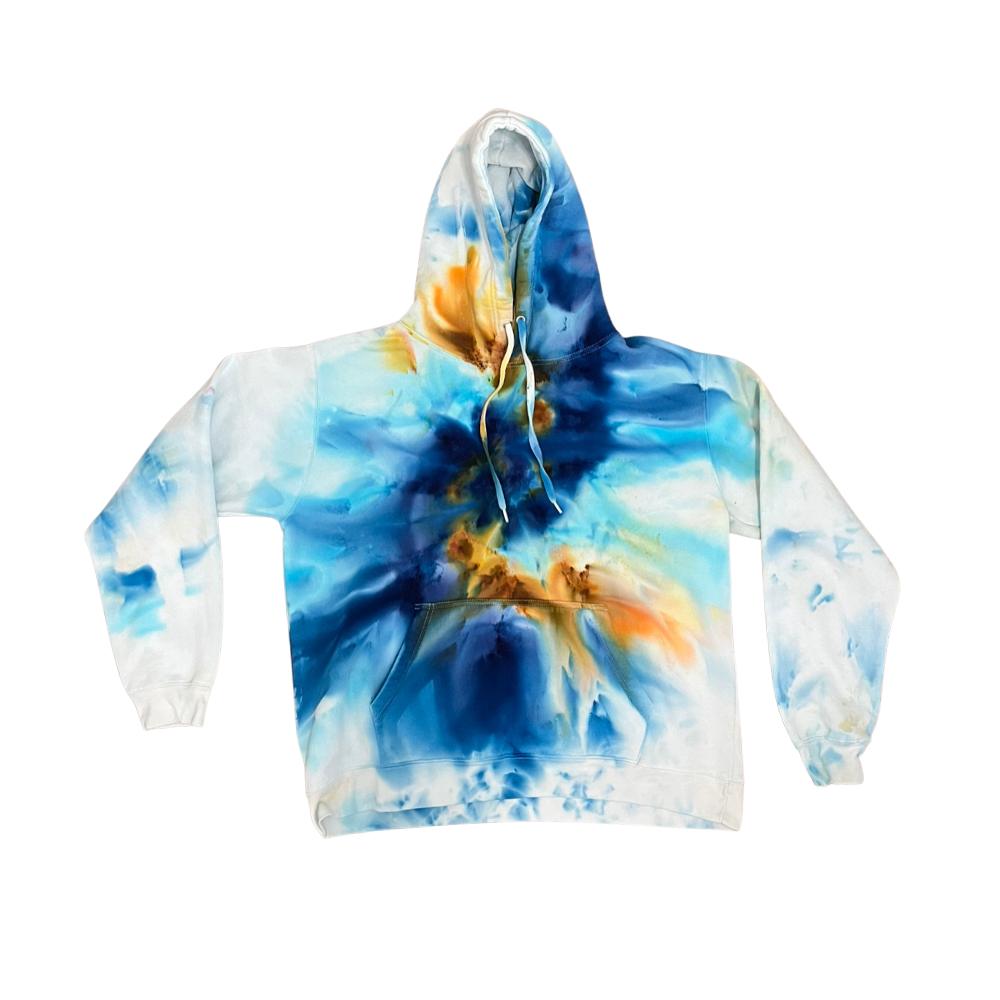 Blue & Gold Spiral Hoodie | XXL