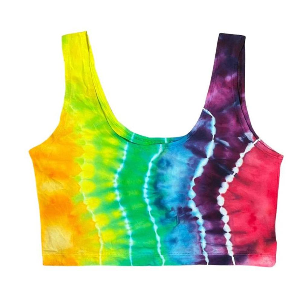 Rainbow Crop Top | Cotton Spandex | Medium