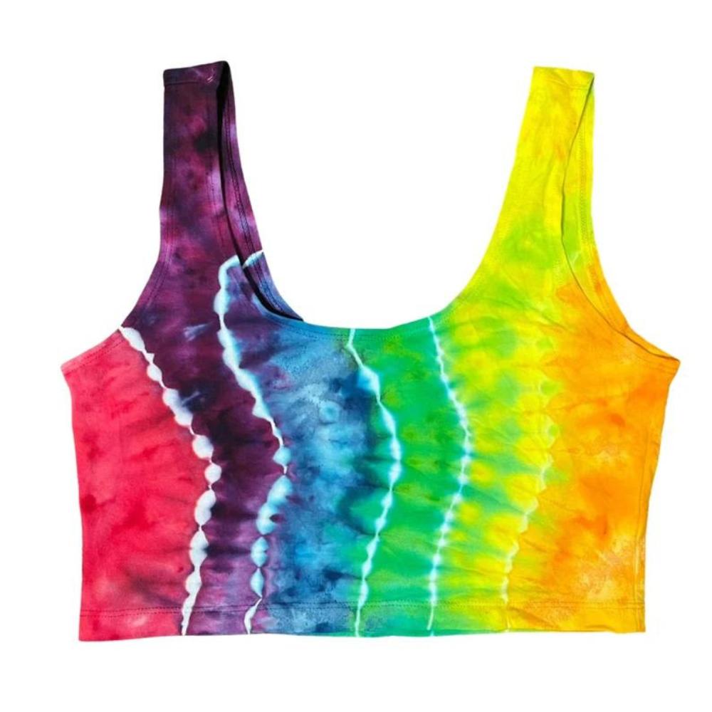 Rainbow Crop Top | Cotton Spandex | Medium
