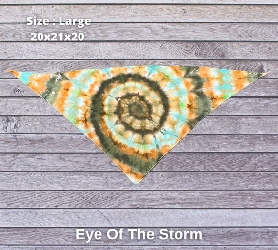 Eye Of The Storm Dog Bandana - Ice Dyed Tie Dye - Large