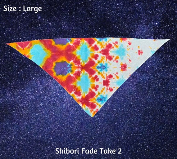 Shibori Fade Take 2 - Tie Dye Dog Bandana  - Ice Dyed Tie Dye - Large